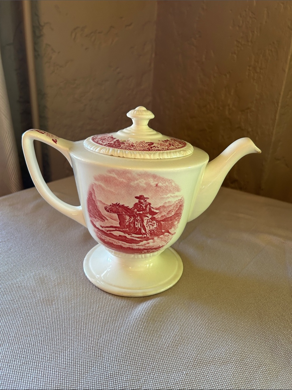 Homer Laughlin American pony express transfer wear teapot.
